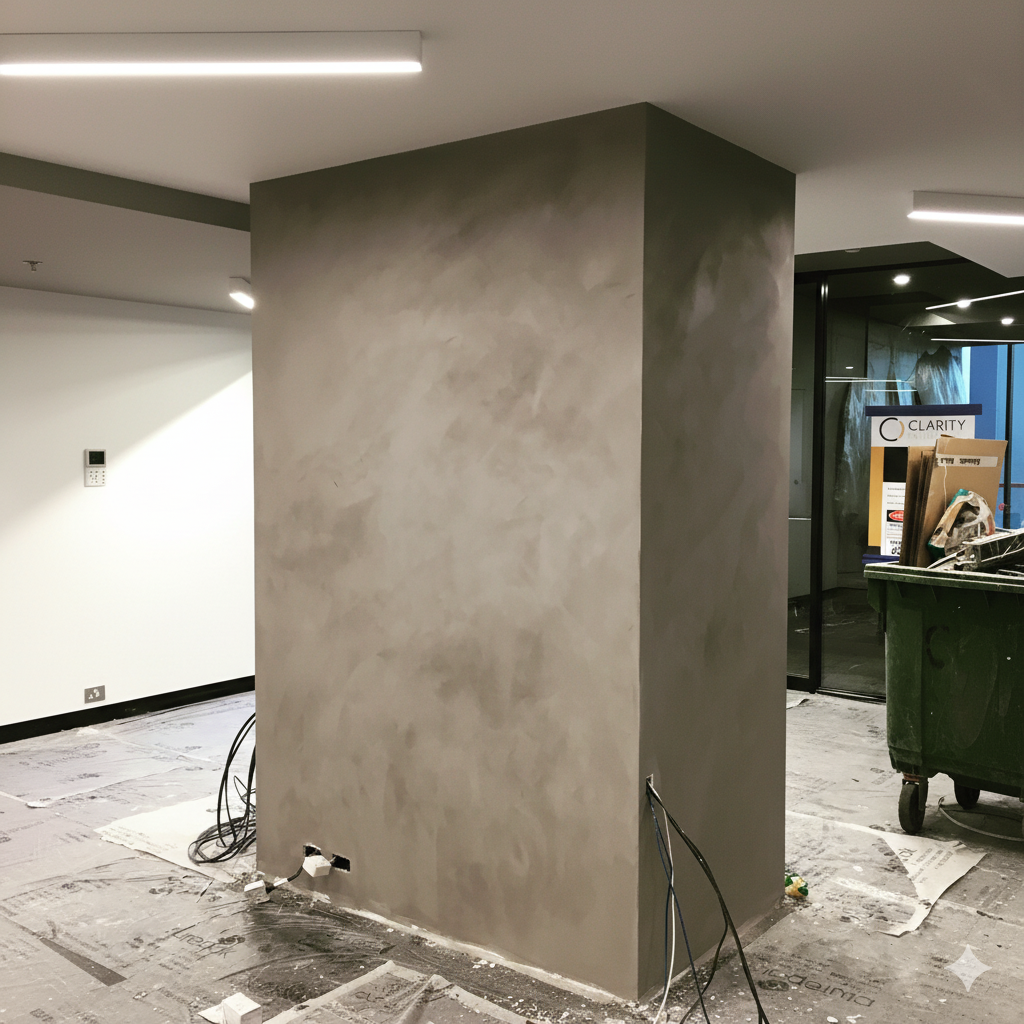 Stone Effect Finish — smooth plaster column