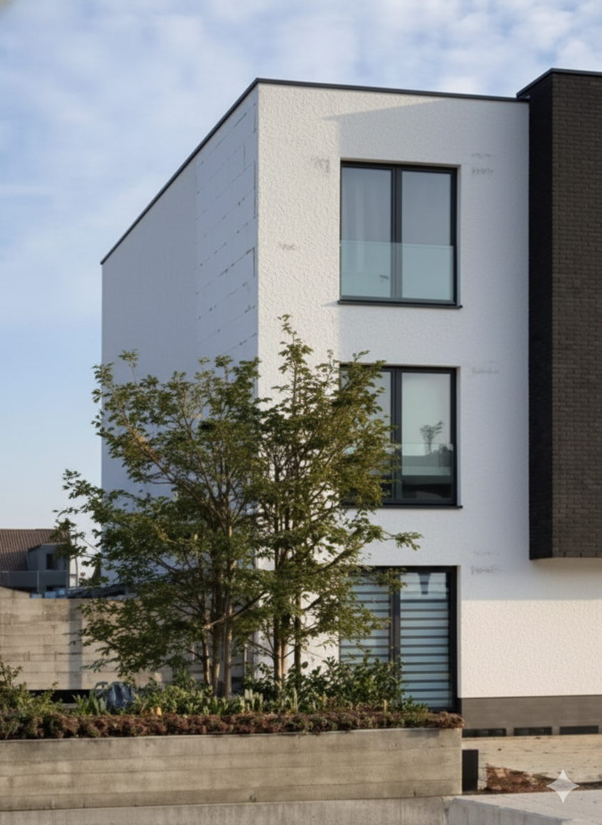 Crepi with Insulation — nieuwbouw met crepi-afwerking op isolatie